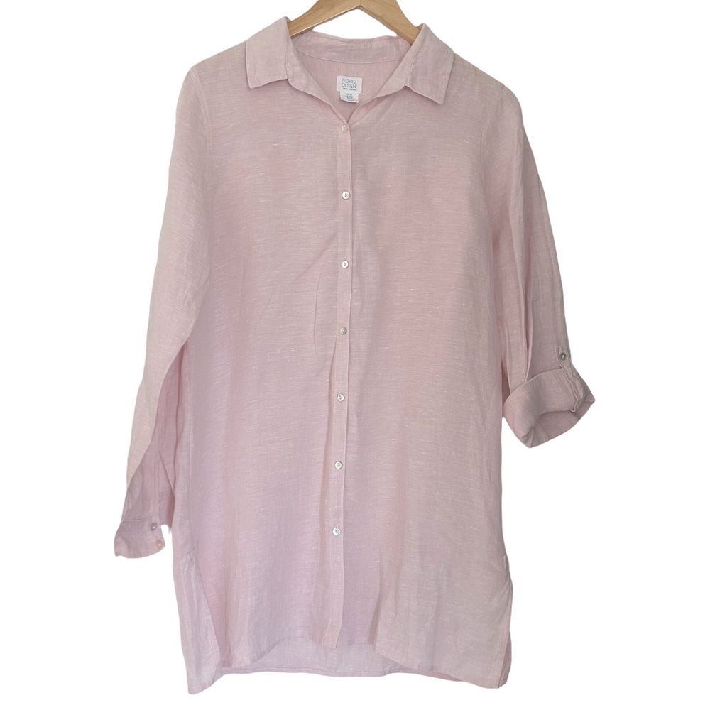 SIgrid Olsen Pink Linen Tunic